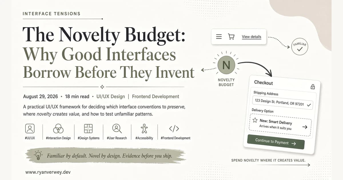 The Novelty Budget: Why Good Interfaces Borrow Before They Invent